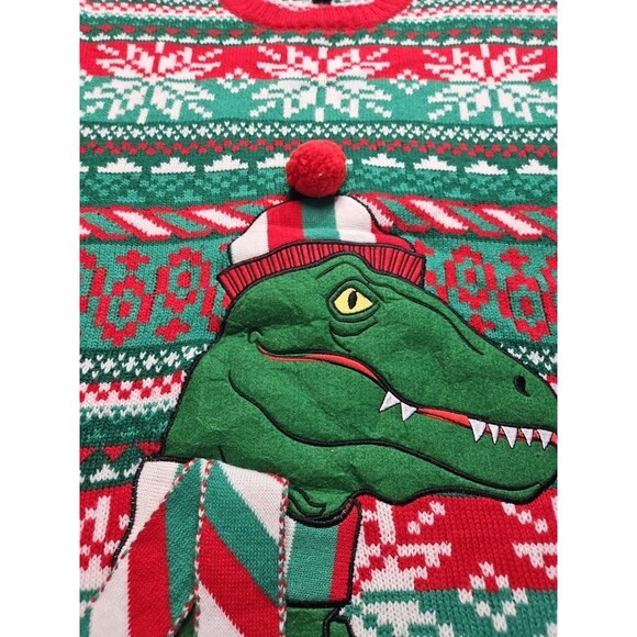 Dinosaur T-Rex Ugly Christmas Sweater 33 Degrees Men's Size XXL - Picture 5 of 16